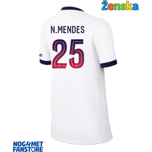 Paris Saint-Germain Nuno Mendes #25 Gostujuci Dres za Ženska 2026-27 Kratak Rukav